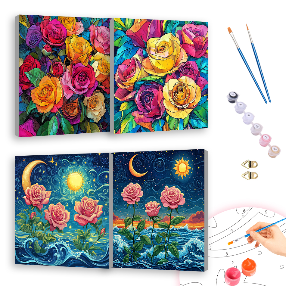 Art Craft Number - 1pc frameless Oil Painting By Numbers