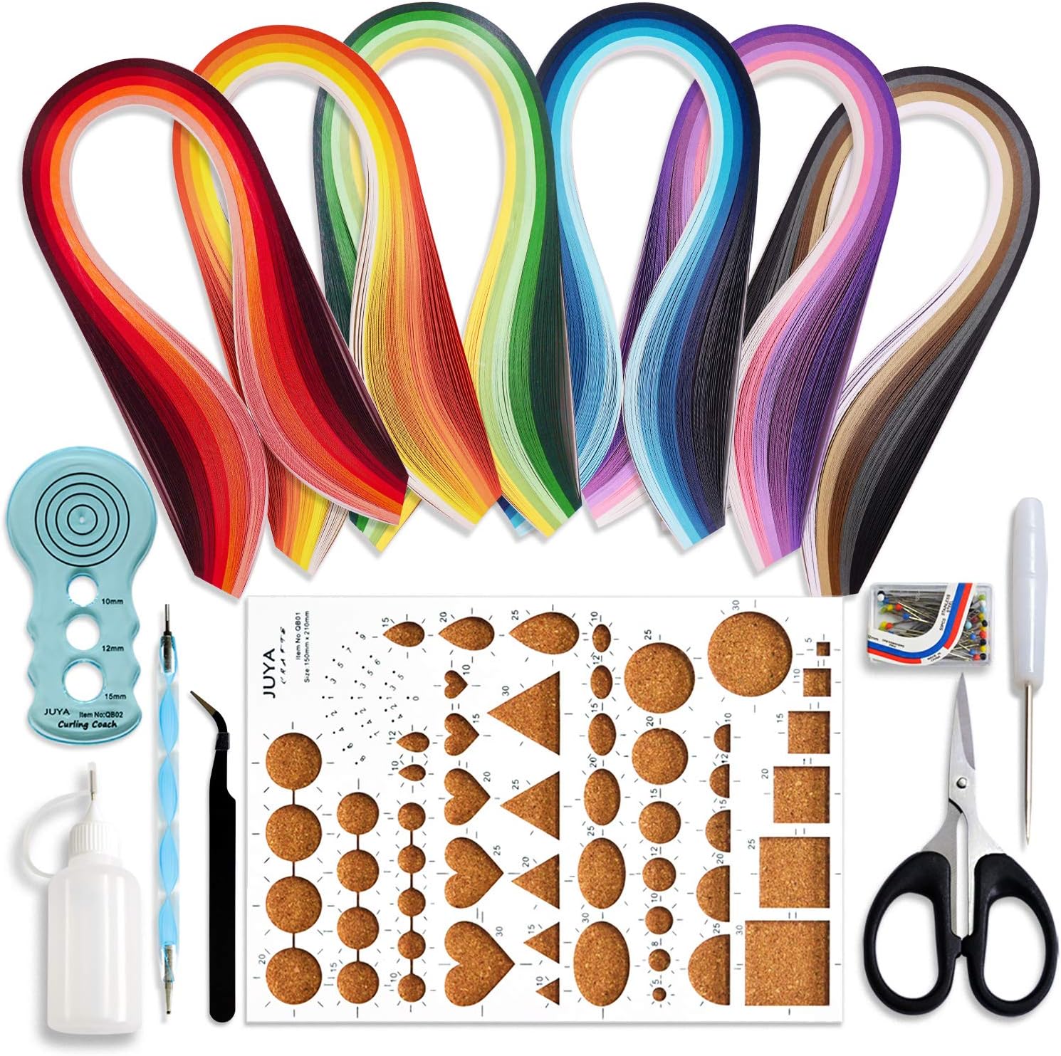 Quilling Paper Strips - Paper Quilling Kit: 30 Colors, 600