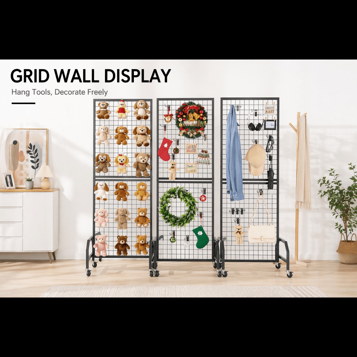 Exhibition Of Art And Craft - Rolling Grid Wall Panels with Wheels,