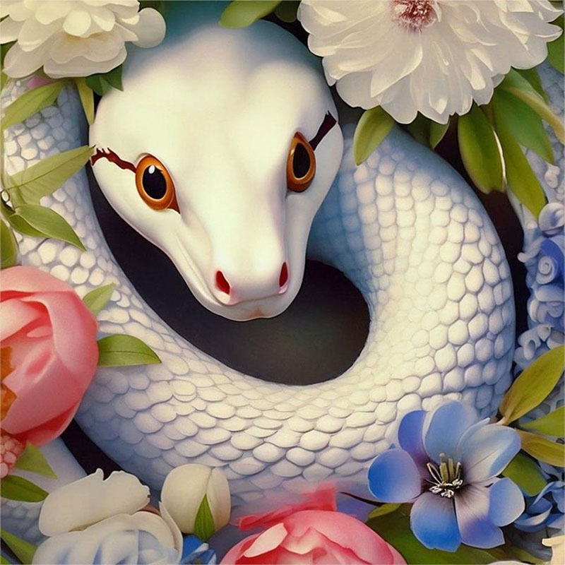 Art Craft Adult - 1 set of White Snake Diamond