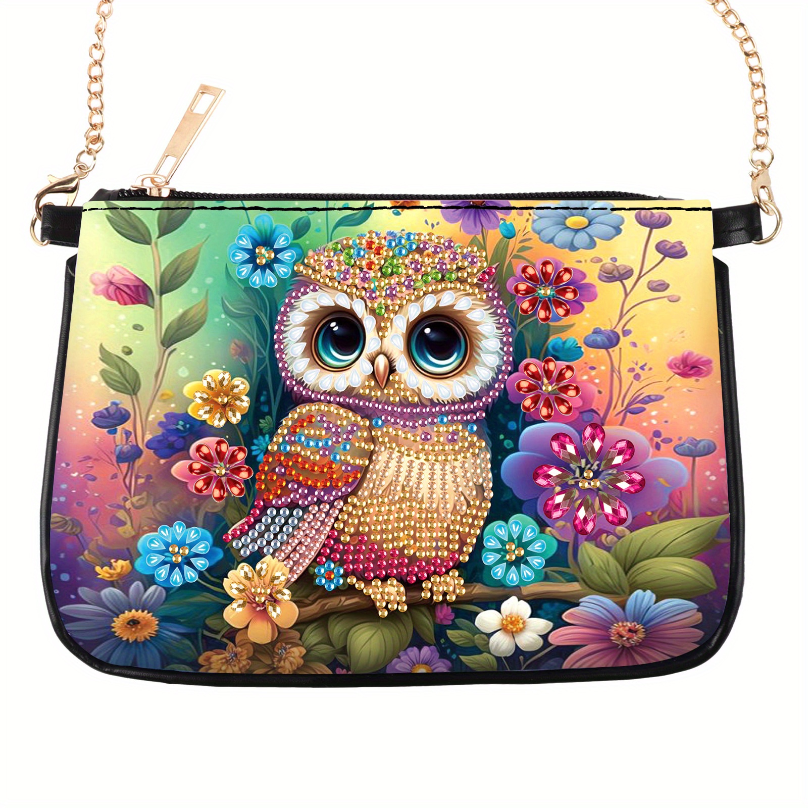 Art Craft Adult - Colorful Owl Diamond Art Painting bag