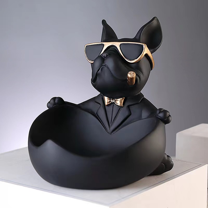 Art And Craft Sunglasses - Creative Sunglasses Bulldog Resin Statue Multifunctional