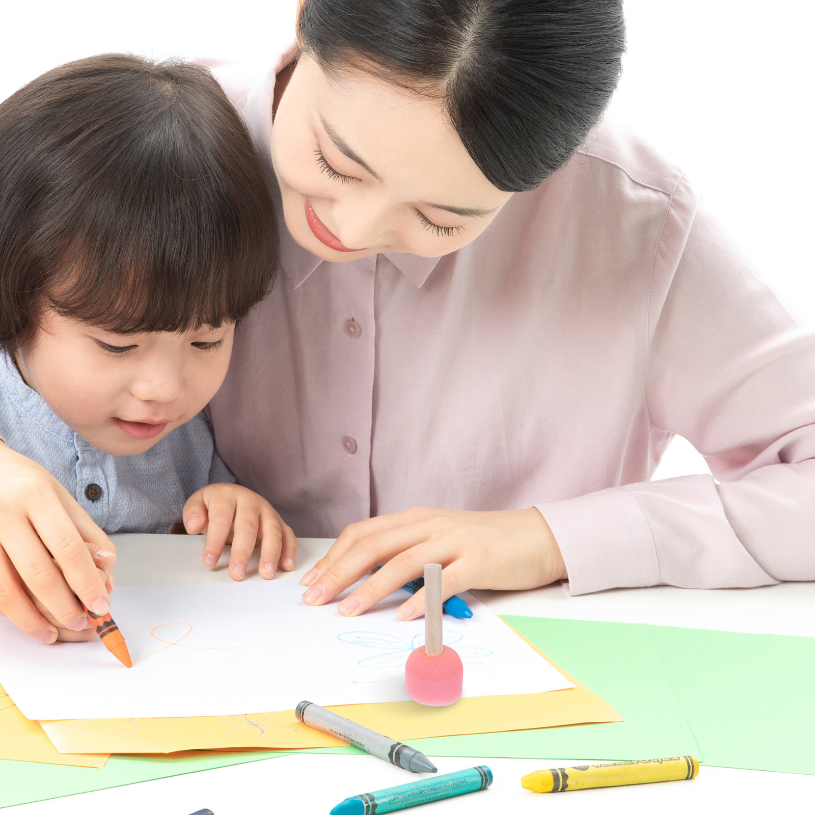 Art And Craft With Paint - 25Pcs Children Painting Sponge Brushes Round