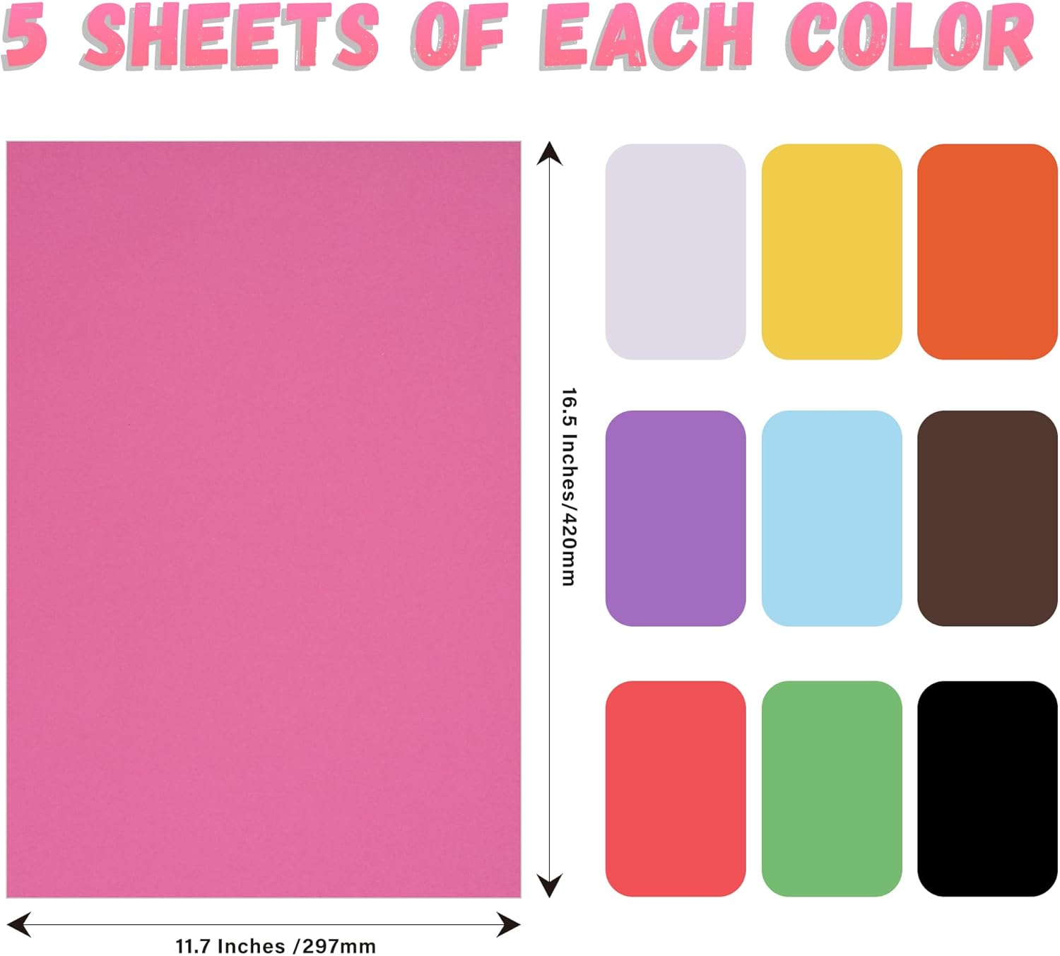 50 Colored Poster Boards 11.7x - Exhibition Of Art And Craft incelemesi ve fiyatı