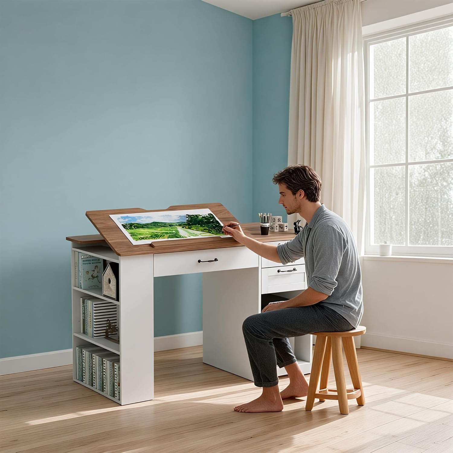Drafting Table with Storage Ca - Art & Craft Zone incelemesi ve fiyatı