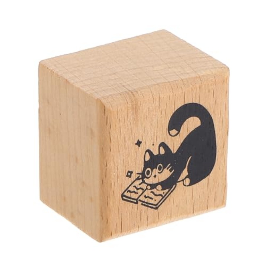 Wood Cat Stamps Wooden Rubber  - Art Craft Cat incelemesi ve fiyatı