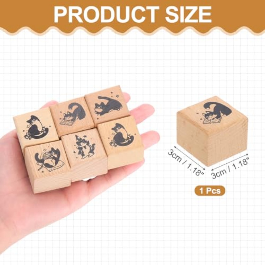 Wood Cat Stamps Wooden Rubber  - Art Craft Cat incelemesi ve fiyatı