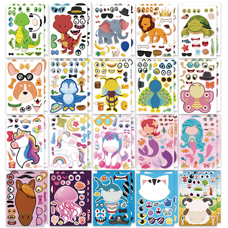 12/24 Sheets Make a Face Stick - Art And Craft Zoo Animals incelemesi ve fiyatı