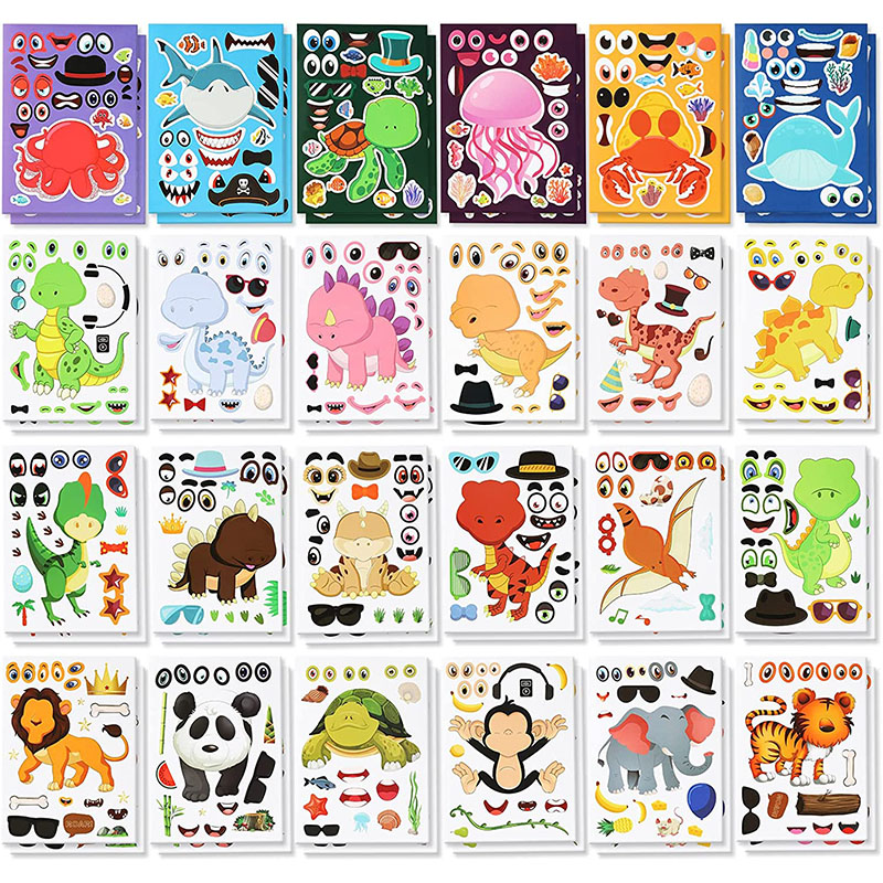 12/24 Sheets Make a Face Stick - Art And Craft Zoo Animals incelemesi ve fiyatı