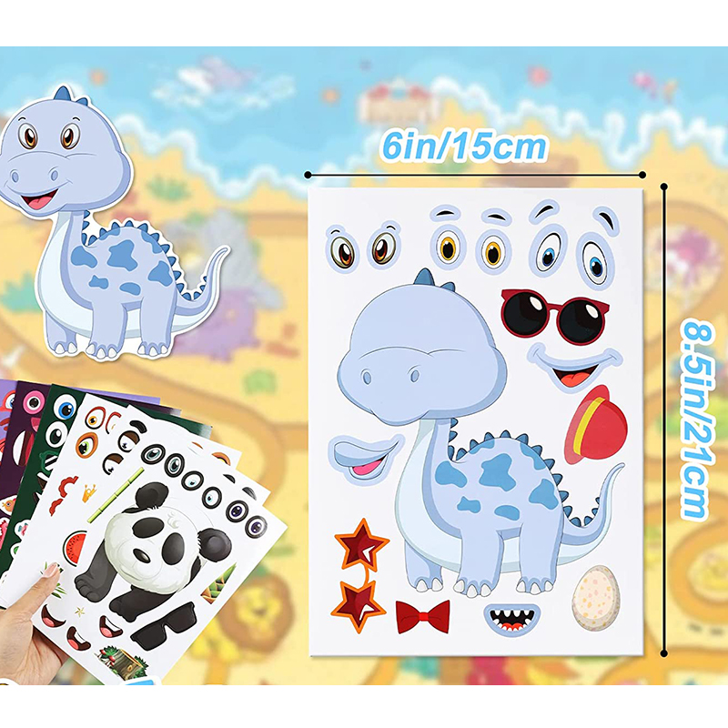12/24 Sheets Make a Face Stick - Art And Craft Zoo Animals incelemesi ve fiyatı