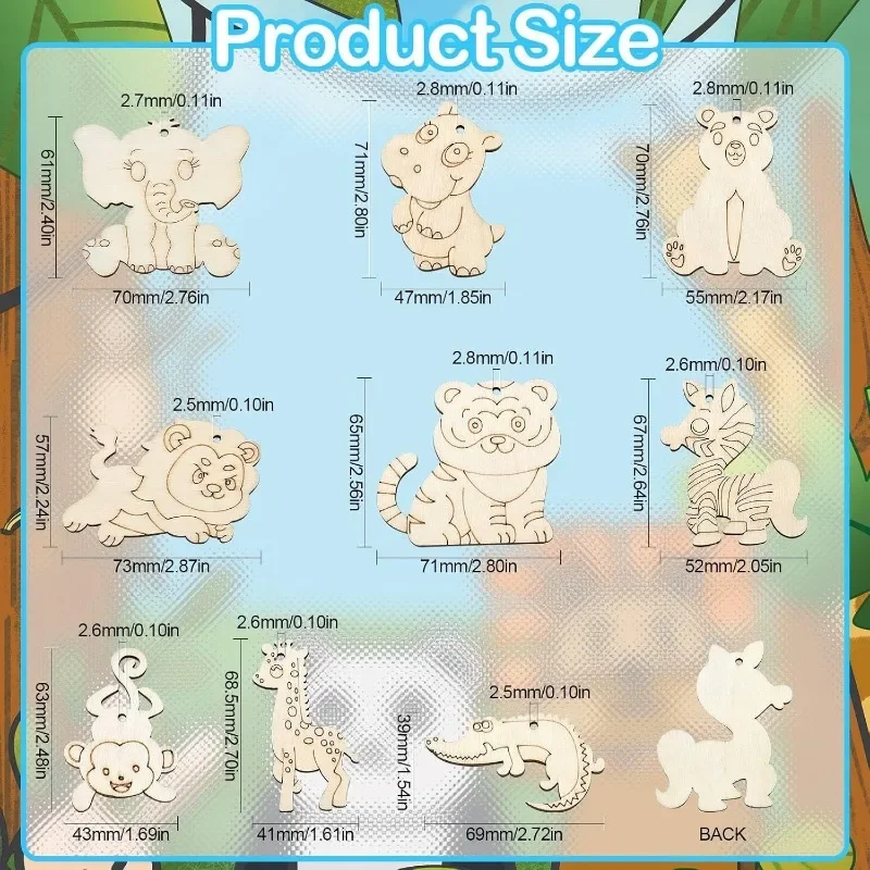 9pcs 9 Styles Zoo Animals Unfi - Art And Craft Zoo Animals incelemesi ve fiyatı