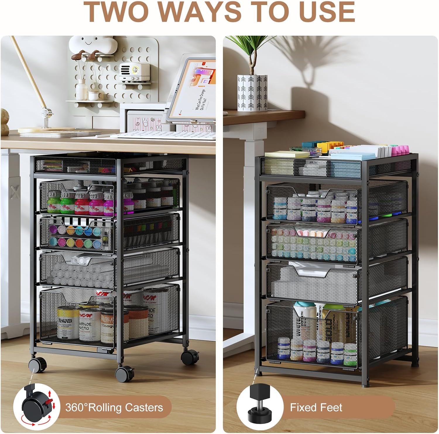 Rolling Utility Cart with 4 Dr - Art And Craft With Paint incelemesi ve fiyatı