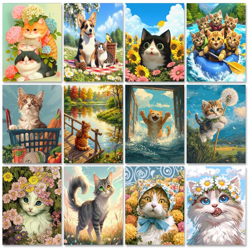 GATYZTORY Cat Painting By Numb - Art Craft Number incelemesi ve fiyatı
