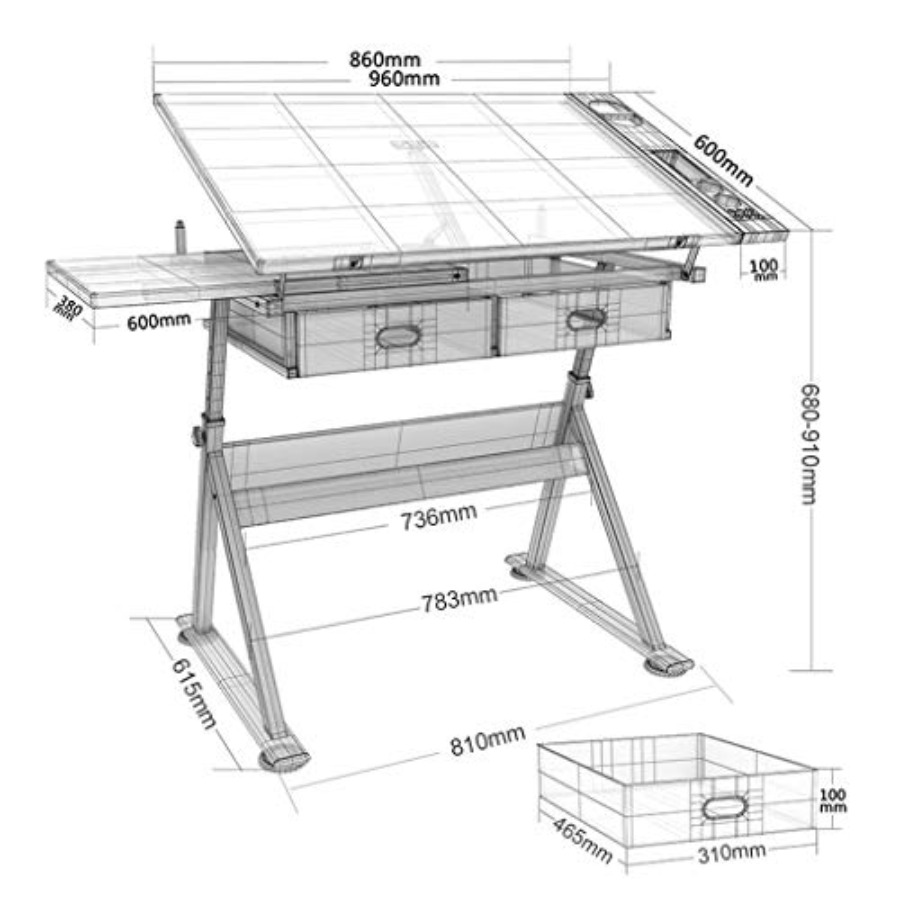 Drafting Table with Storage He - Art & Craft Zone incelemesi ve fiyatı