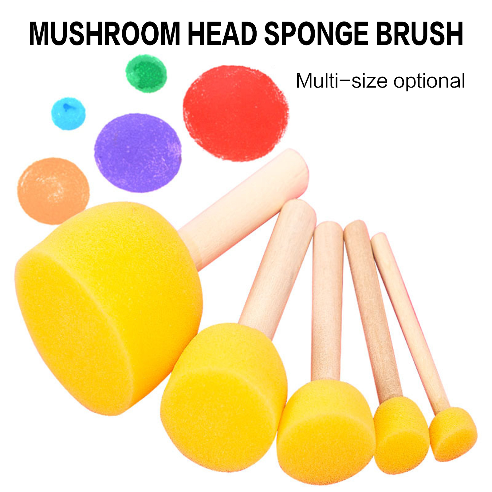 5pcs Round Stencil Sponge Wood - Art And Craft With Paint incelemesi ve fiyatı