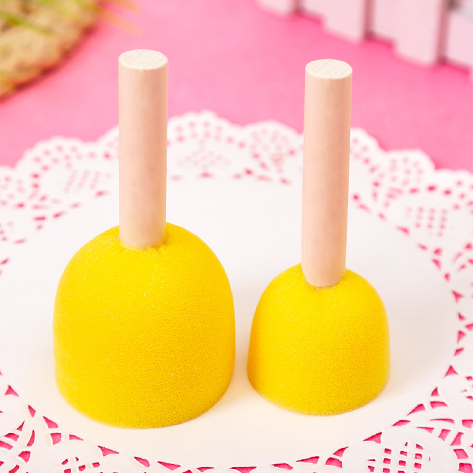 5pcs Round Stencil Sponge Wood - Art And Craft With Paint incelemesi ve fiyatı