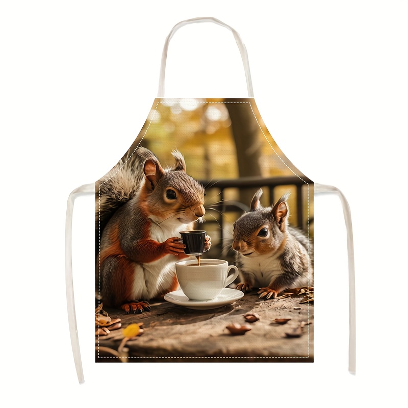 Linen Apron Squirrel Coffee Sc - Art Craft Idea incelemesi ve fiyatı