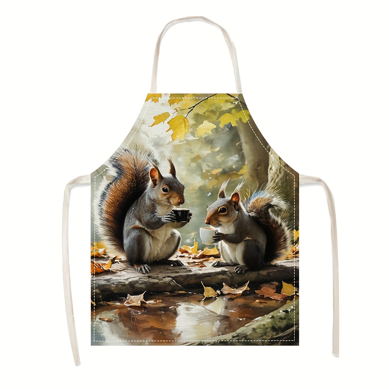 Linen Apron Squirrel Coffee Sc - Art Craft Idea incelemesi ve fiyatı