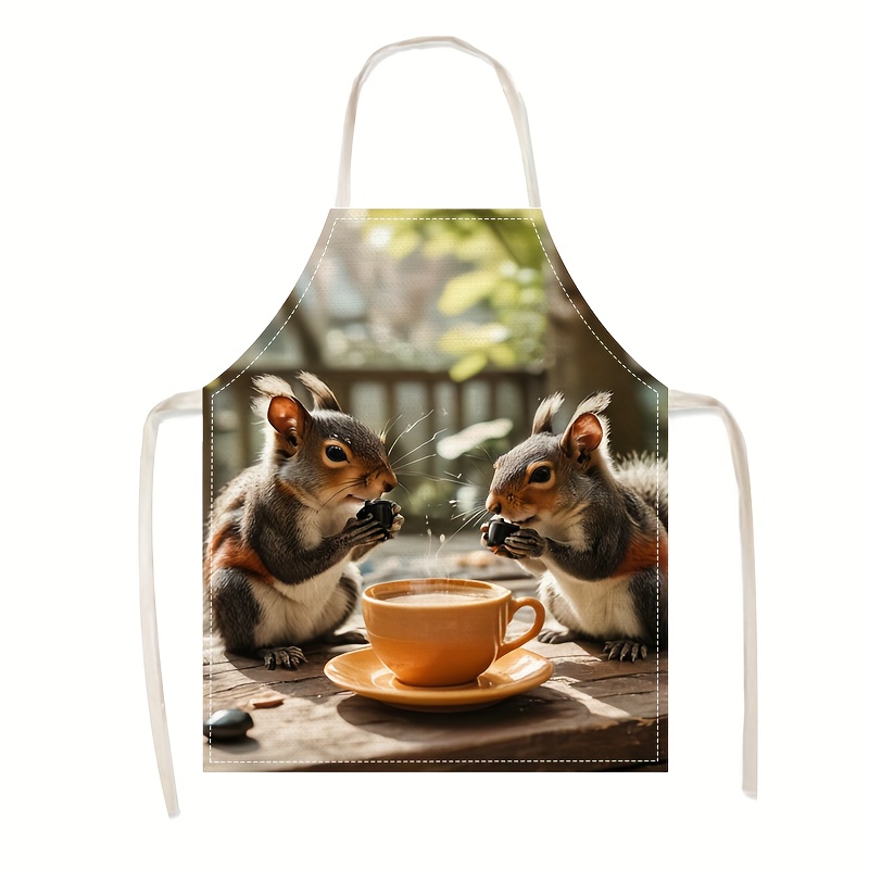 Linen Apron Squirrel Coffee Sc - Art Craft Idea incelemesi ve fiyatı