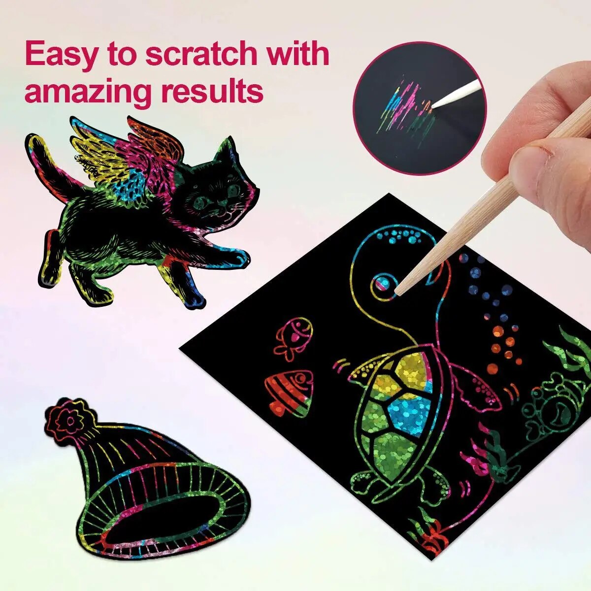 Many Creative Scratch Art Card - Art Craft Education incelemesi ve fiyatı