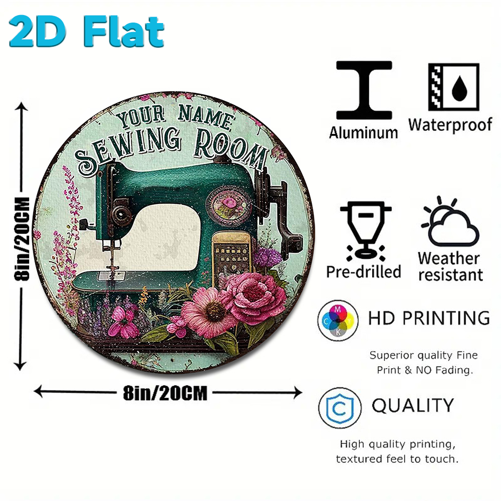 Custom Name Sewing Room Round  - Art Craft Room incelemesi ve fiyatı