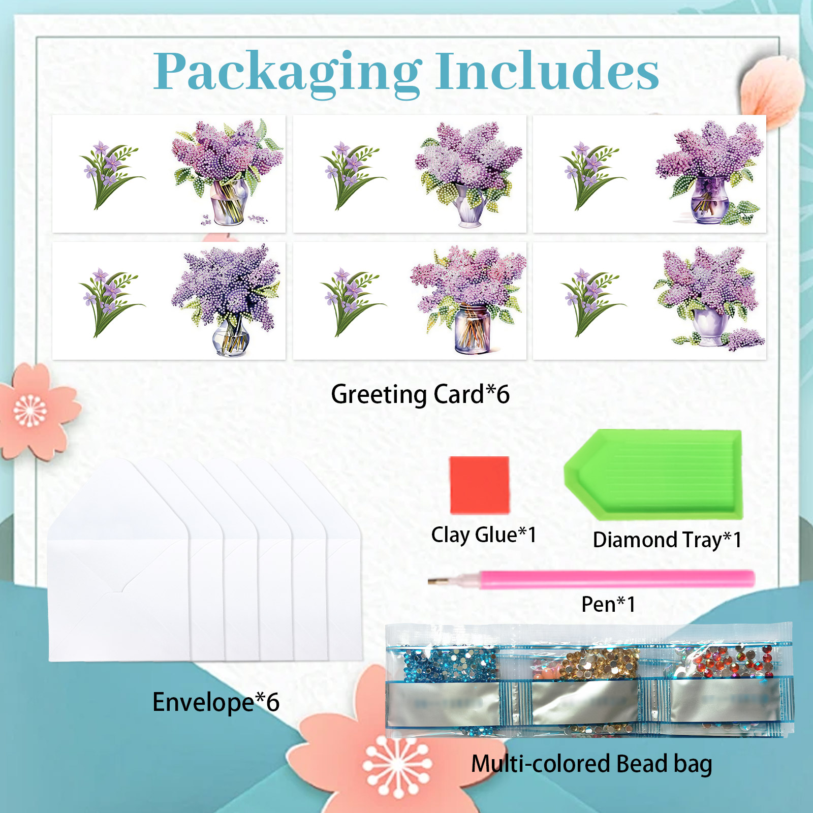 6Pcs Diamond Art Painting Gree - Art Craft Flower incelemesi ve fiyatı