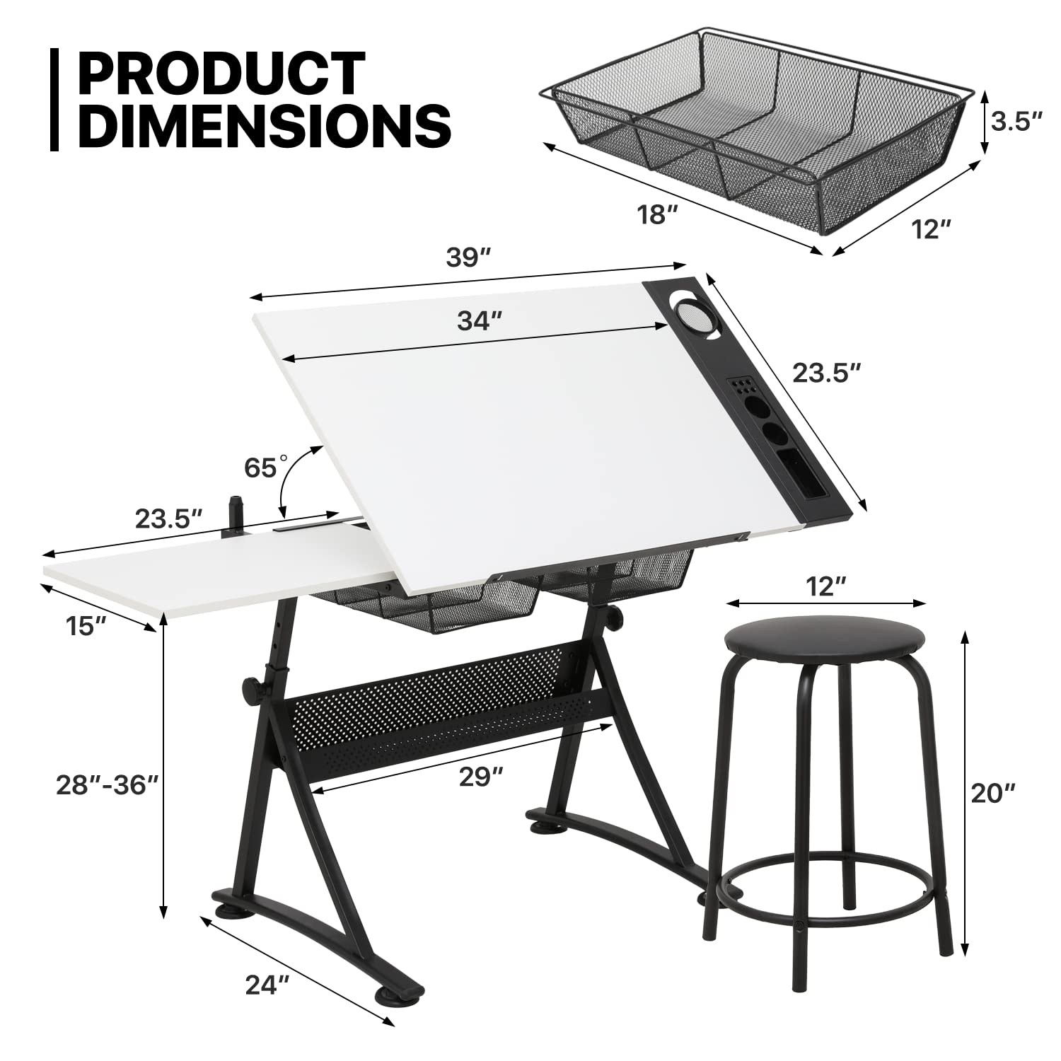 Art Deco Drafting Table, Heigh - Art & Craft Zone incelemesi ve fiyatı