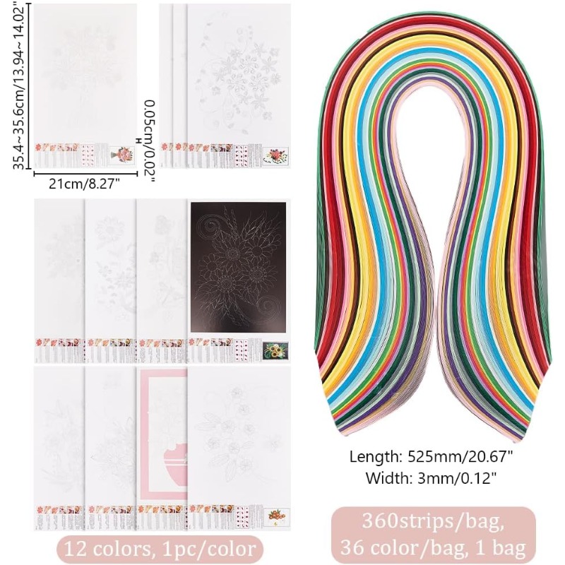 1Set 12 Pcs Quilling Paper Ste - Quilling Paper Strips incelemesi ve fiyatı