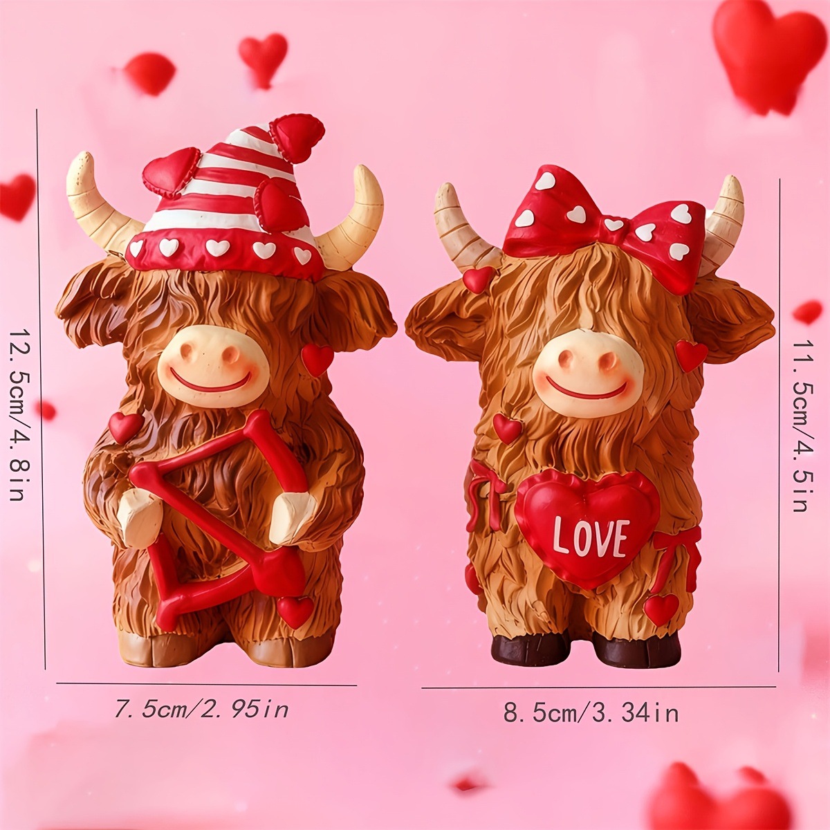 Highland Cow Couple Resin Orna - Art And Craft Valentine incelemesi ve fiyatı