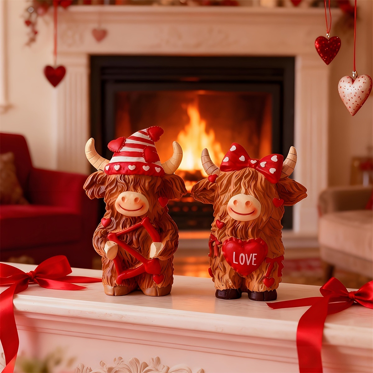 Highland Cow Couple Resin Orna - Art And Craft Valentine incelemesi ve fiyatı