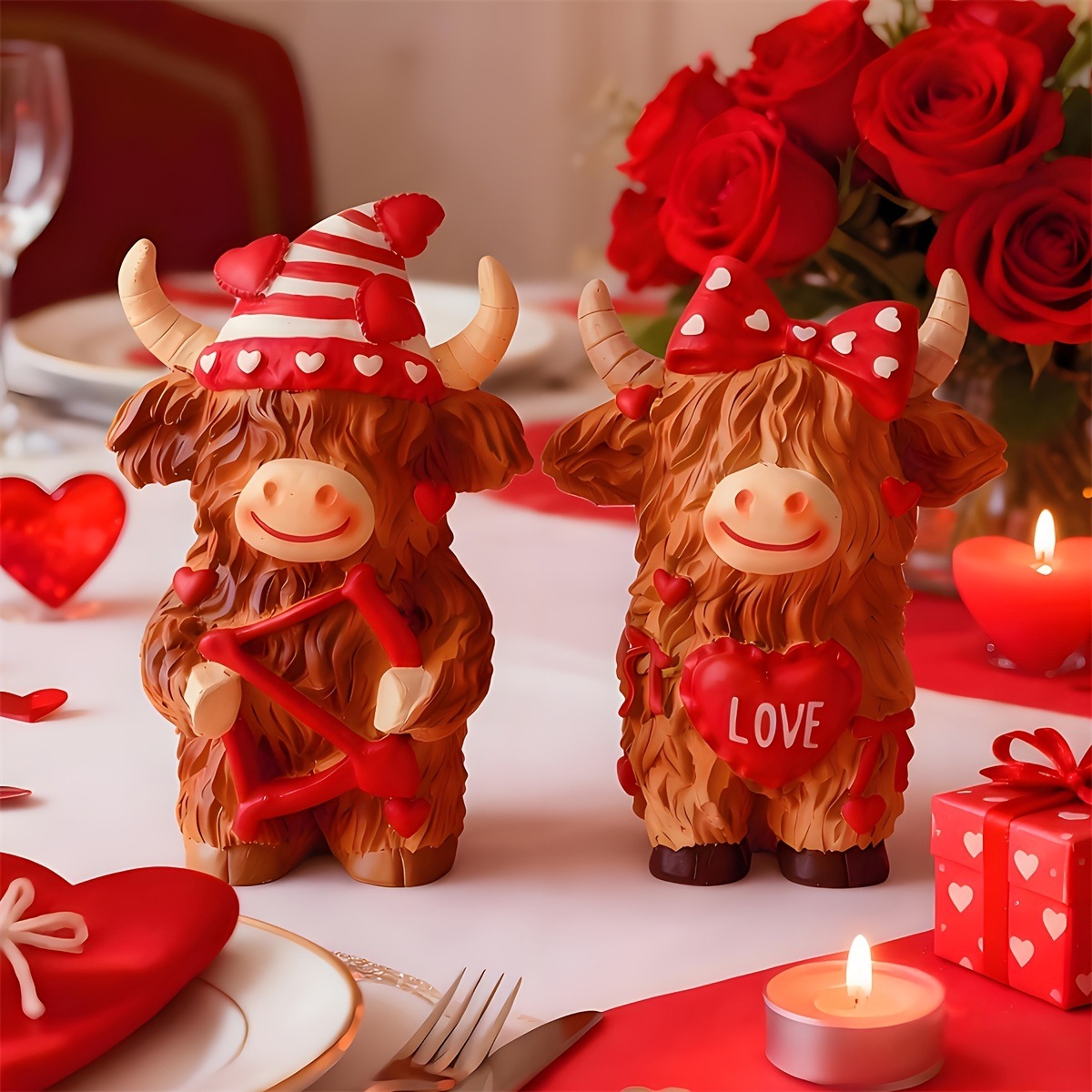 Highland Cow Couple Resin Orna - Art And Craft Valentine incelemesi ve fiyatı