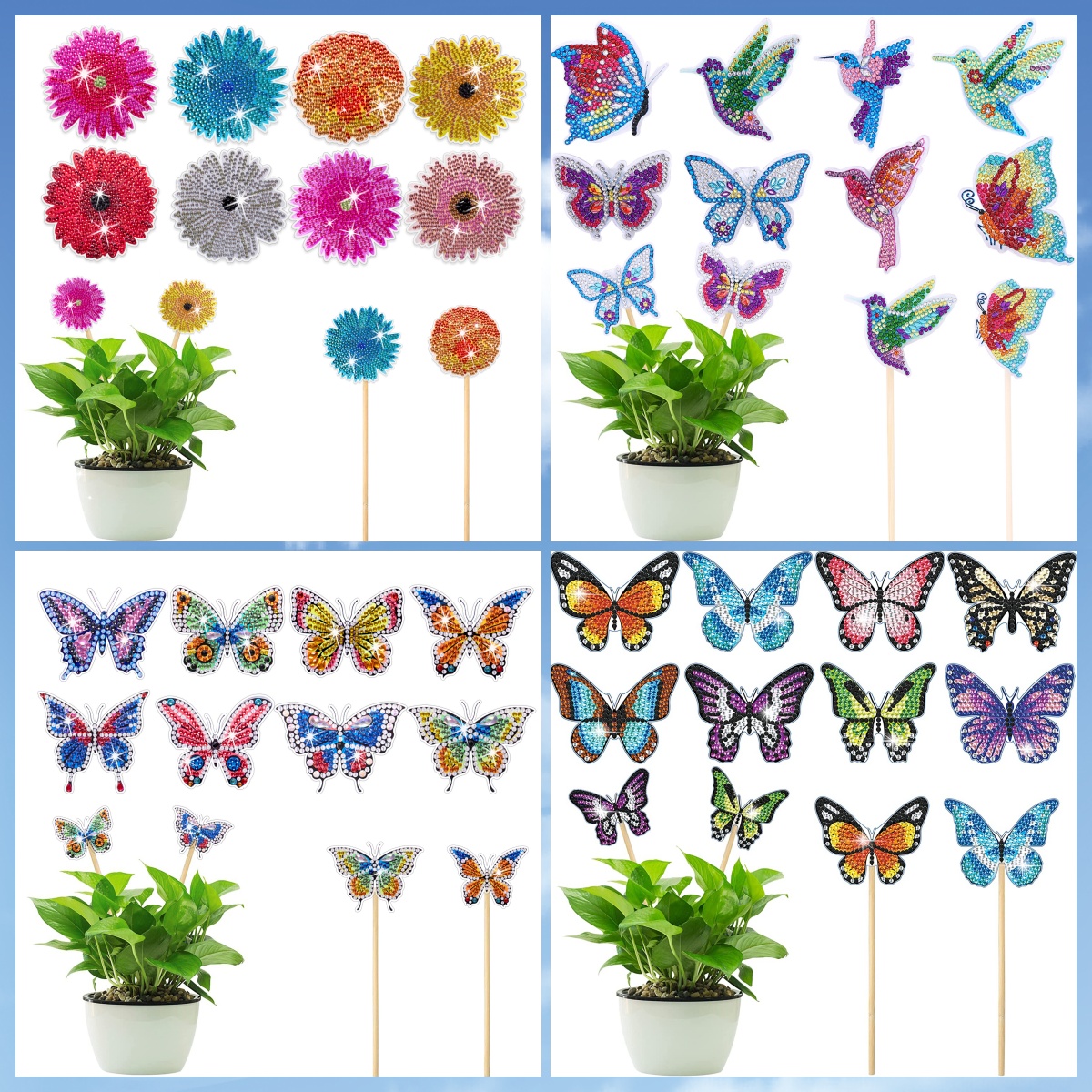 8 pieces of butterfly/flower/p - Art And Craft Valentine incelemesi ve fiyatı