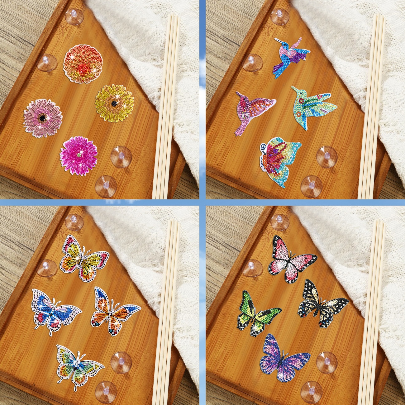 8 pieces of butterfly/flower/p - Art And Craft Valentine incelemesi ve fiyatı
