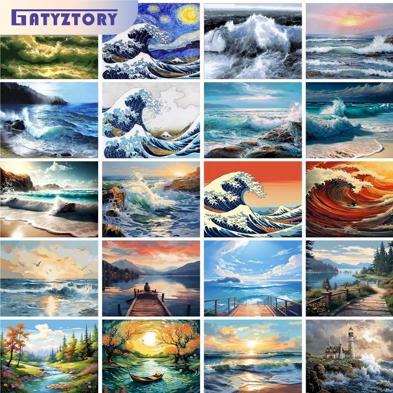 GATYZTORY Framed Ocean Beach R - Art Craft Number incelemesi ve fiyatı