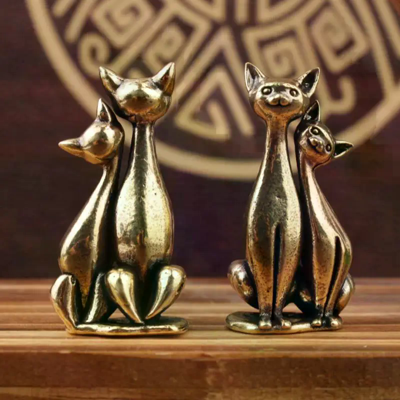 Brass Double Cat Sculpture Orn - Art Craft Cat incelemesi ve fiyatı