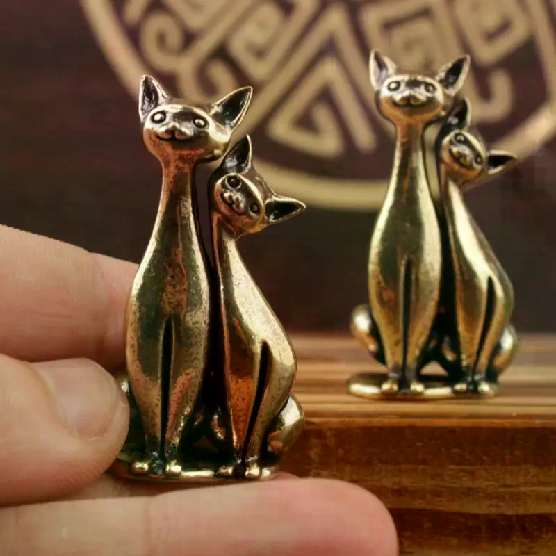 Brass Double Cat Sculpture Orn - Art Craft Cat incelemesi ve fiyatı