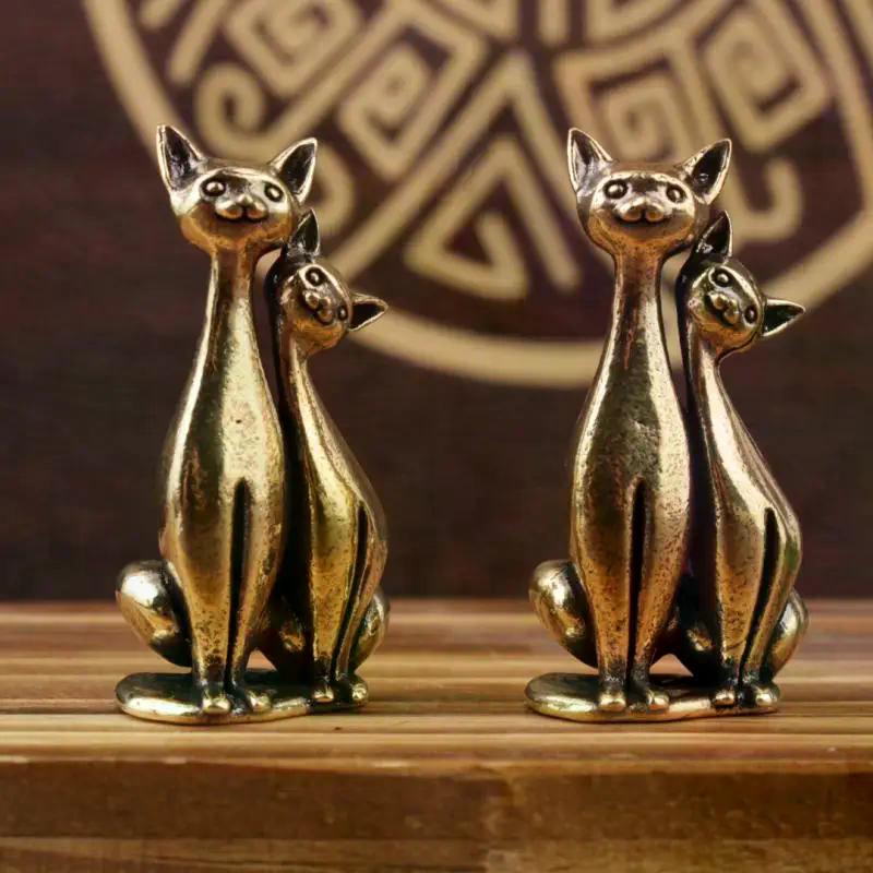 Brass Double Cat Sculpture Orn - Art Craft Cat incelemesi ve fiyatı