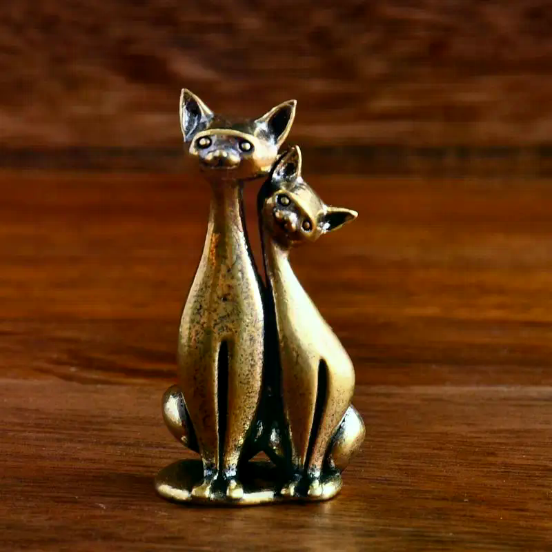 Brass Double Cat Sculpture Orn - Art Craft Cat incelemesi ve fiyatı