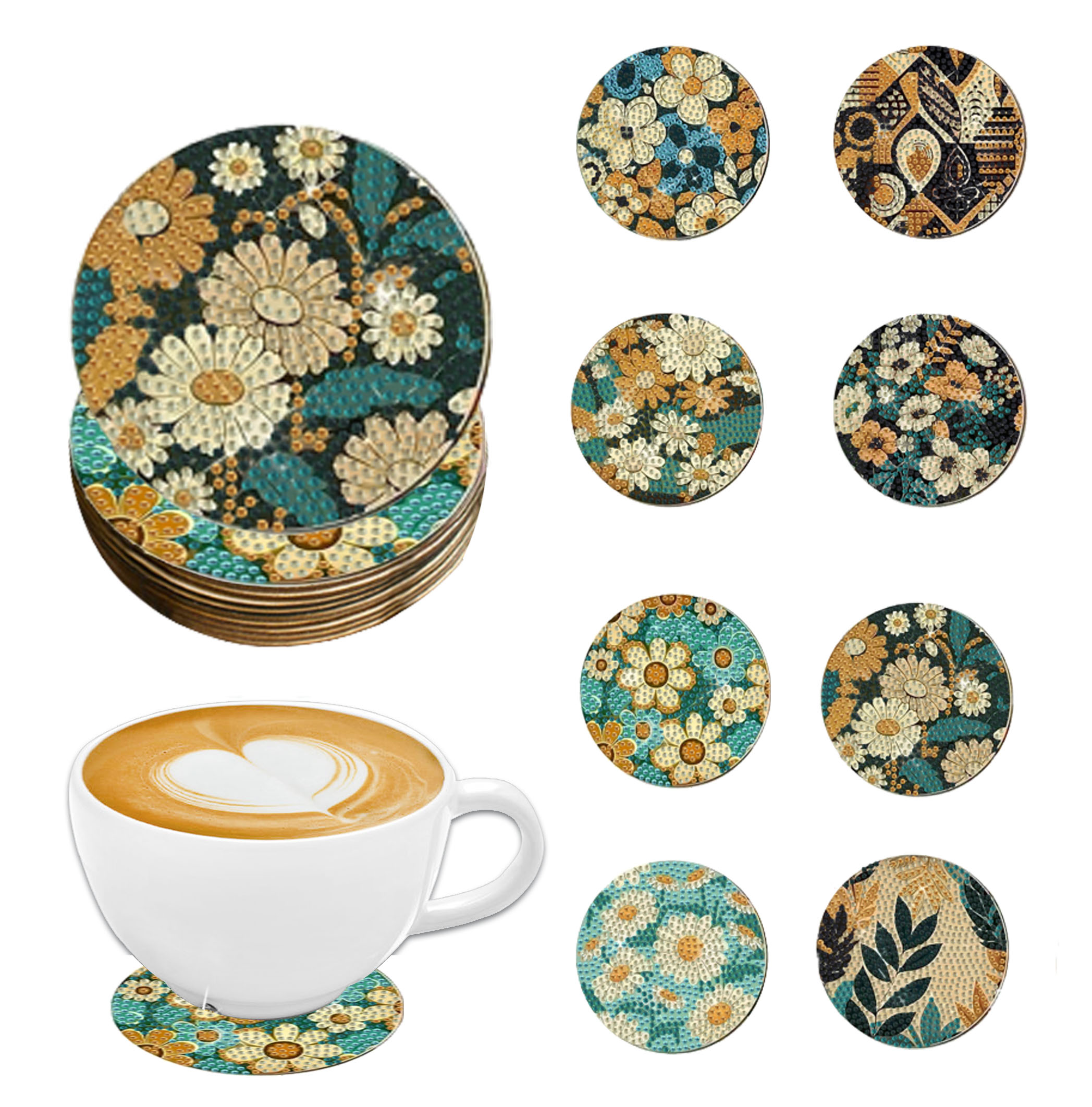 8 pieces DIY diamond Painting  - Art Craft Flower incelemesi ve fiyatı