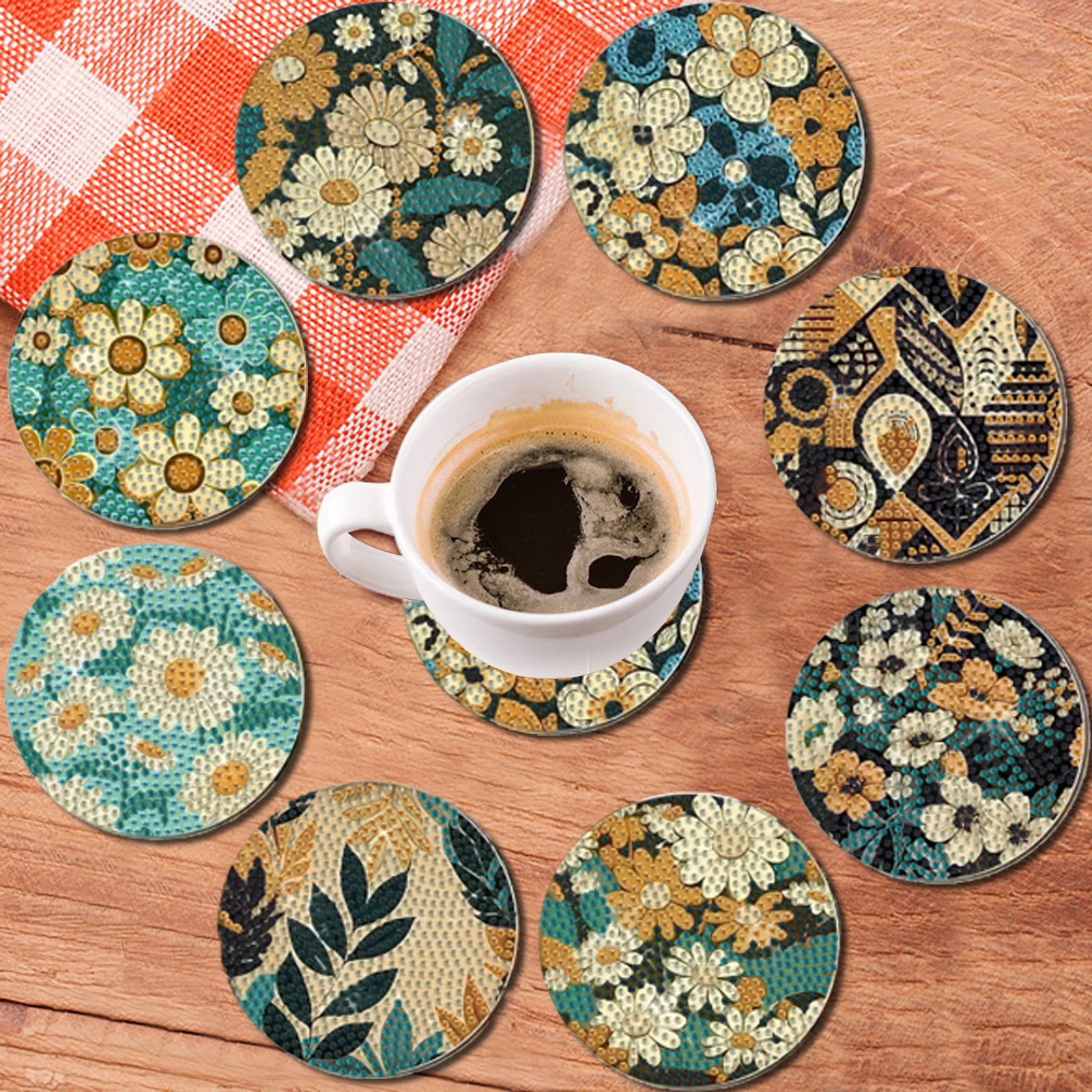 8 pieces DIY diamond Painting  - Art Craft Flower incelemesi ve fiyatı